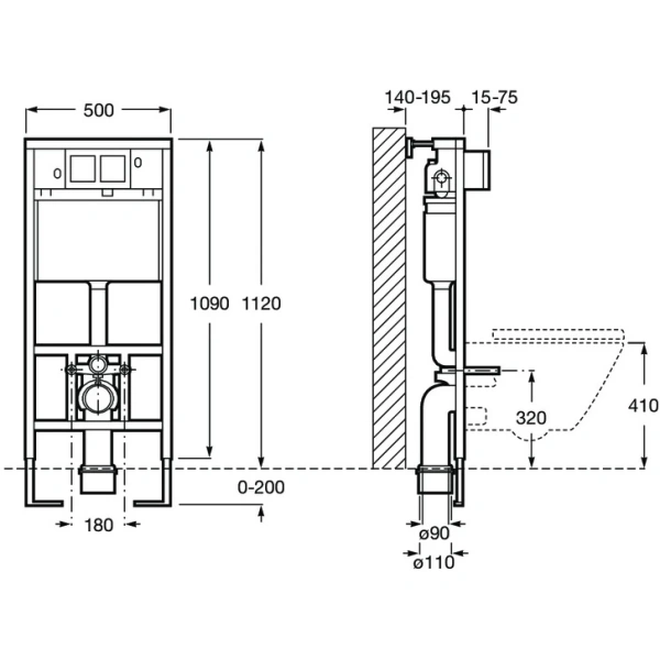 инсталляция для унитаза roca duplo wc 890090020