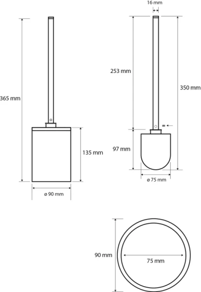 Ёршик для унитаза Bemeta Dark 104913090