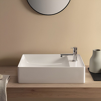 Раковина накладная Globo T-Edge TE055BI 55х35 см, белый глянцевый