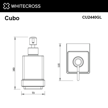 дозатор для жидкого мыла whitecross cubo cu2440gl настенный, золото