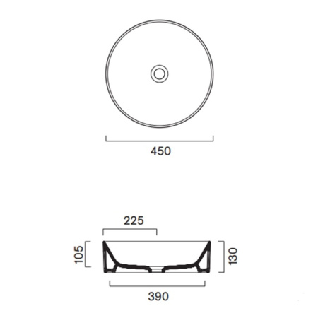 раковина catalano zero 45 0123450041 белый-серебро