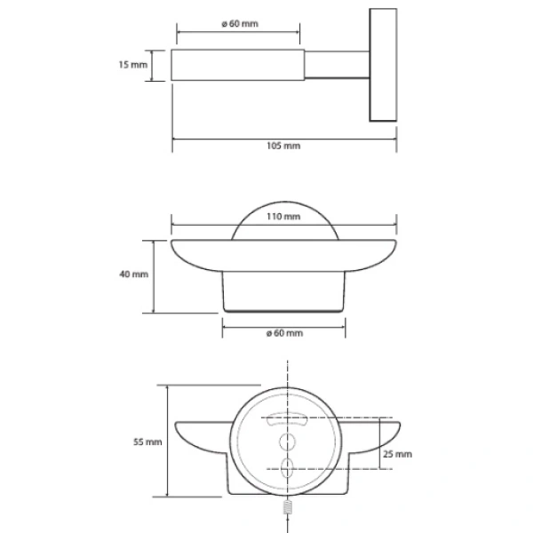 Мыльница Bemeta Graphit 156108042