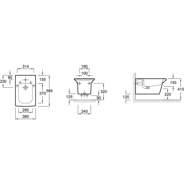биде подвесное jacob delafon stillness e1304-00