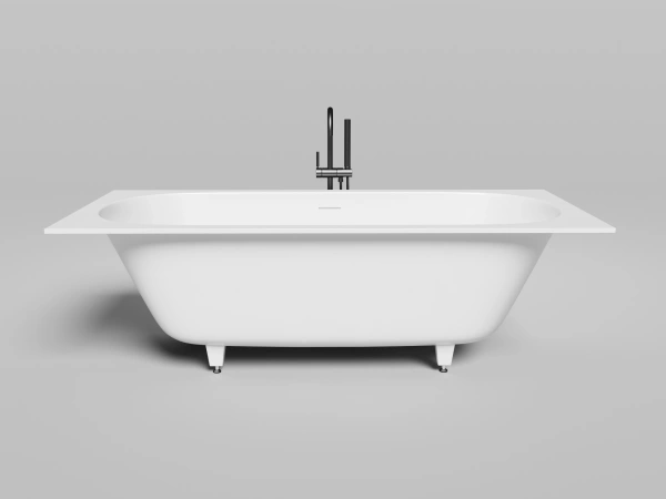 встраиваемая ванна 190х90 см salini ornella axis 190 kit 103522m, материал: s-stone, цвет: белый матовый