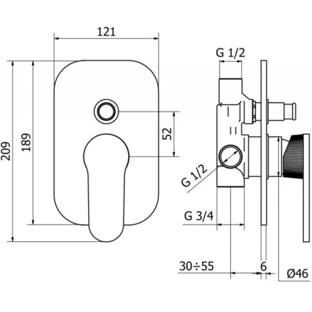 смеситель для ванны cezares diana-vdim-01