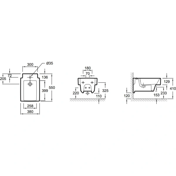 биде подвесное jacob delafon terrace ema0002-00