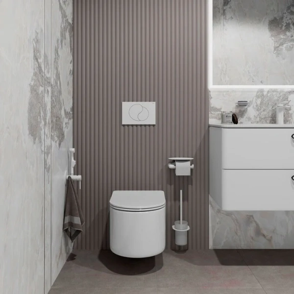 кнопка смыва для инсталляции iddis unifix uni02mwi77 для унитаза, пластик, цвет матовый белый