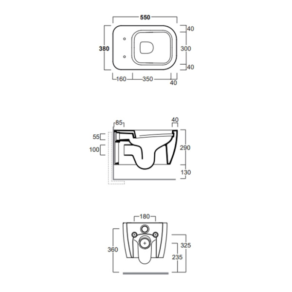 simas simas henges унитаз подвесной 38х55см.,безободковый, цвет: cementto matt