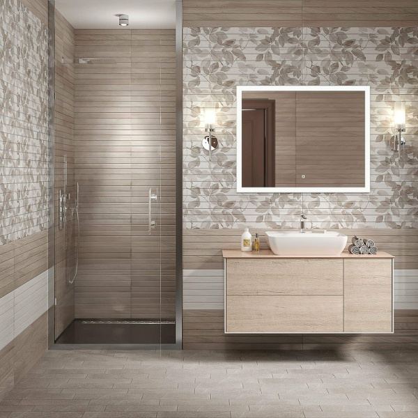 Керамическая плитка Kerama Marazzi Семпионе серый структура обрезной 13094R настенная 30x89,5 см