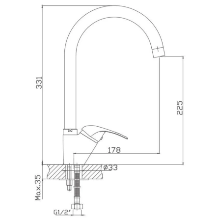 смеситель для кухни haiba hb4615 цвет хром