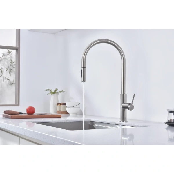 смеситель для кухни paulmark senso se215180-bs, с выдвижным изливом, сенсорное управление, цвет брашированная сталь смеситель для кухни paulmark senso se215180-bs, с выдвижным изливом, сенсорное управление, цвет брашированная сталь