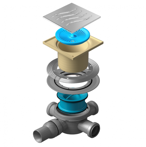 душевой трап 144x144/50 мм pestan confluo standard tide vertical 13000018, хром