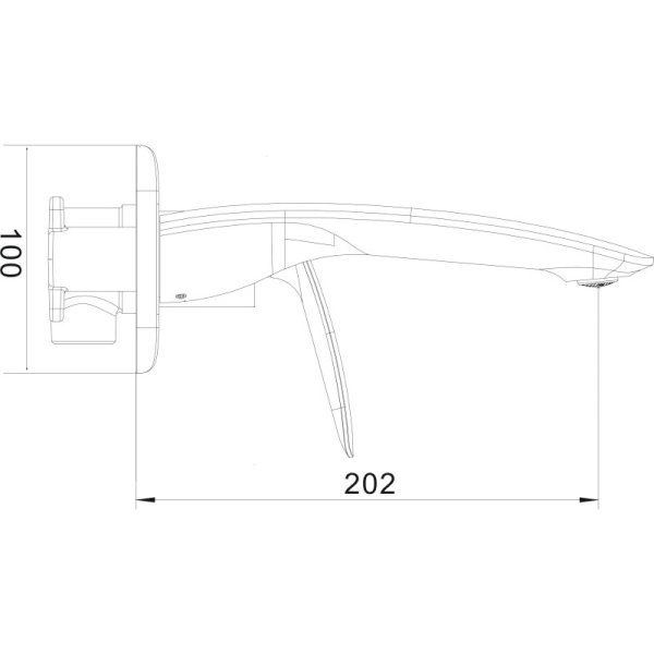 смеситель для раковины встраиваемый rose r11h r1141h цвет черный