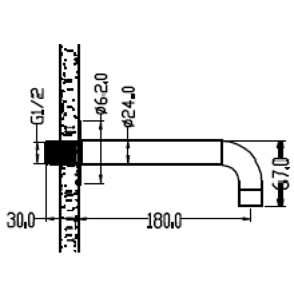 излив для ванны boheme fusion 625-sgm 180 мм, графит глянец