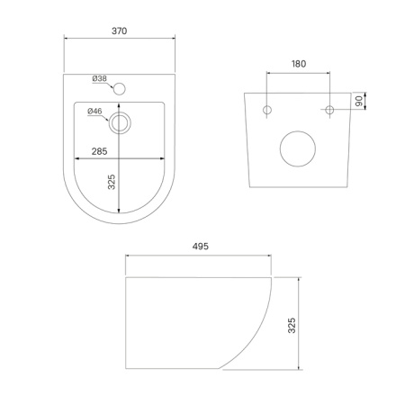 комплект 2в1: подвесной унитаз и биде iddis blanco blar3bmi73, цвет чёрный матовый,