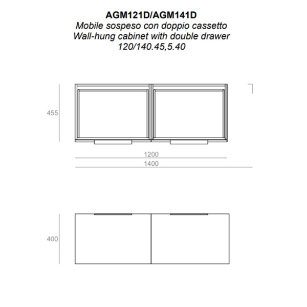 simas simas agile тумба подвесная 120x46xh40 см, для раковины ag121d.., 1 ящик, ручка матовый хром, цвет: roccia