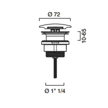 донный клапан catalano 9050500021 для раковины, без перелива, матовый белый