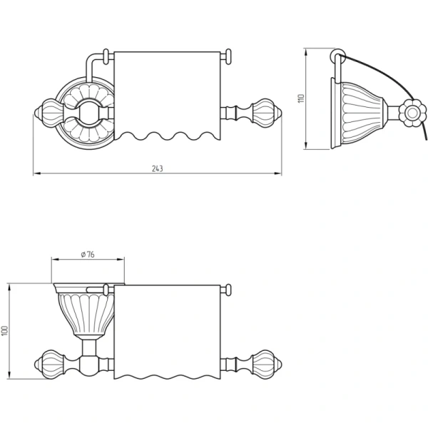 Держатель туалетной бумаги Migliore Olivia 26176 с крышкой, цвет золото