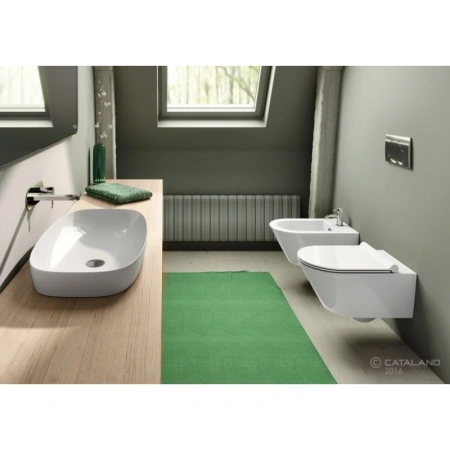 раковина-чаша catalano alvea 0624750001 75x40 см, накладная, белый глянец