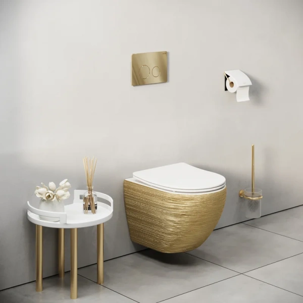 клавиша для инсталляции grossman style 700.k31.05.30m.30m для унитаза, пластик, золото глянцевое