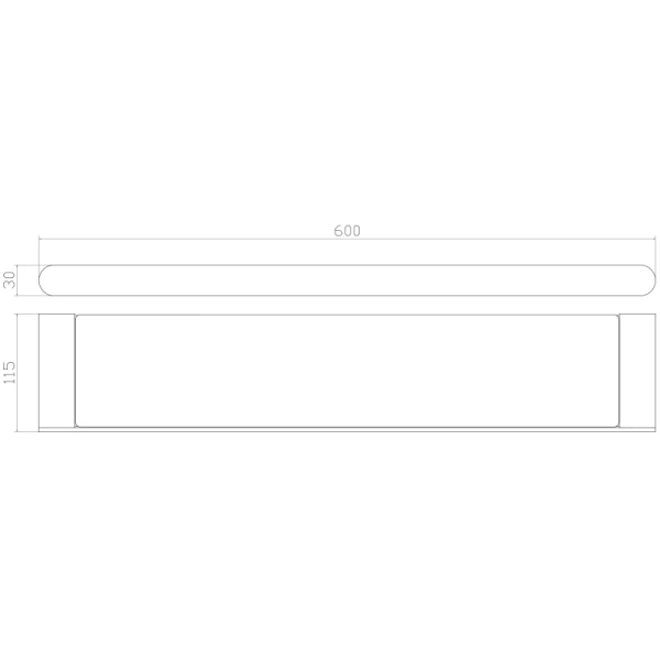 Полка стеклянная Wonzon & Woghand Carbon WW-7727 60 см, черный матовый