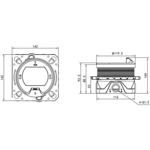 термостат для ванны aquame aqm8801cr встраиваемый, хром