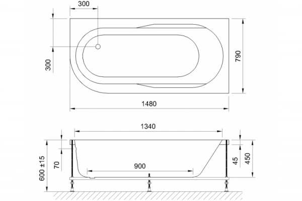 акриловая ванна royal bath azur de luxe 150x80 rb614201dl-r с гидромассажем