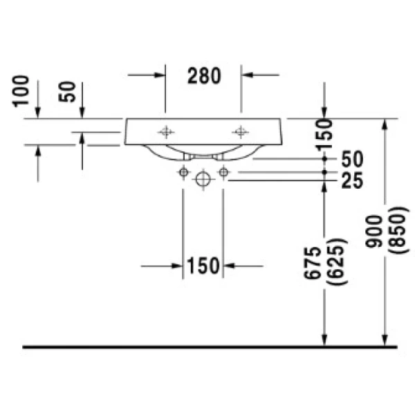 раковина подвесная duravit architec 0449580008