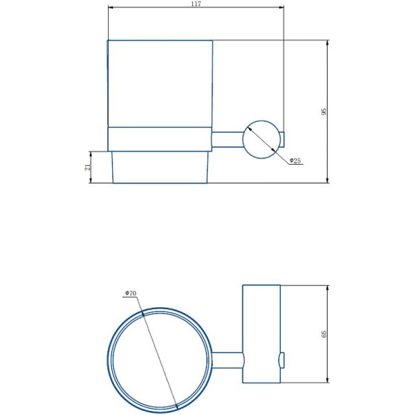 Стакан для зубных щеток Haiba HB8406-7 черный матовый