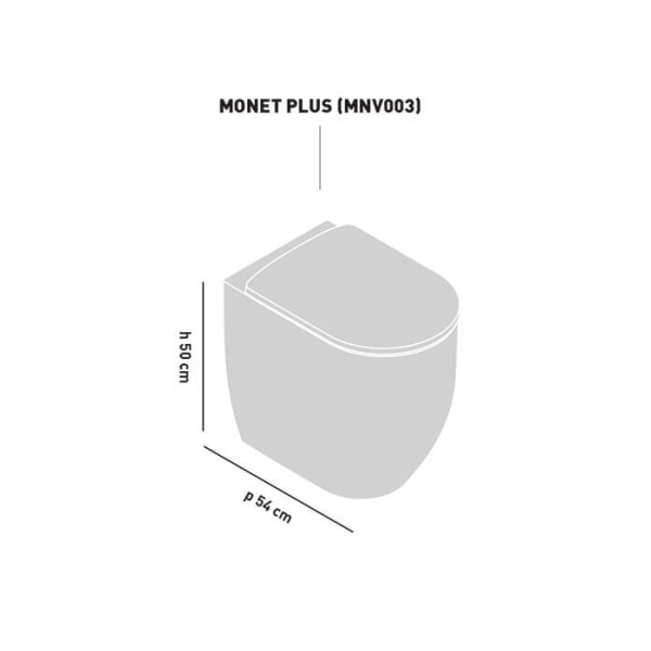 artceram monet унитаз 36х54х48см., напольный, приставной, rimless, saniglaze, цвет: белый глянцевый