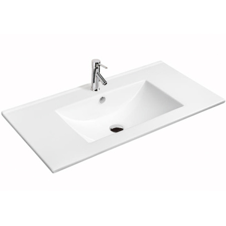 Раковина CeramaLux 9070Е полувстраиваемая, 71x46 см, белая