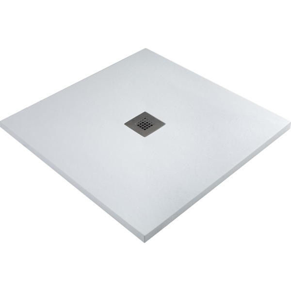 душевой поддон из искусственного камня allen brau priority 90x80 8.31001-21 белый камень