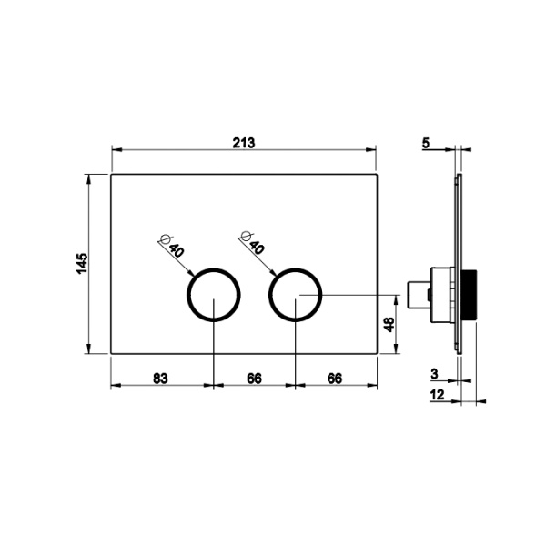 клавиша для инсталляции gessi anello 54631#031 sanit., цвет: хром