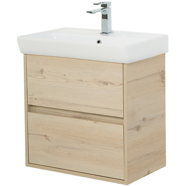 тумба под раковину belbagno neon-600-2c-so-pb, подвесная, цвет pino bianco
