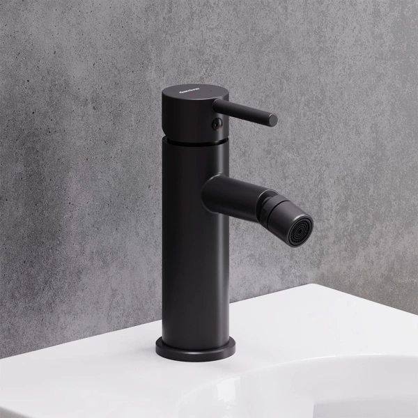 смеситель damixa scandinavian pure 360240300 для биде, с донным клапаном, черный матовый