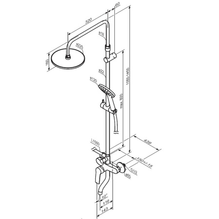 душевая система damixa jupiter 977740300 черная матовая
