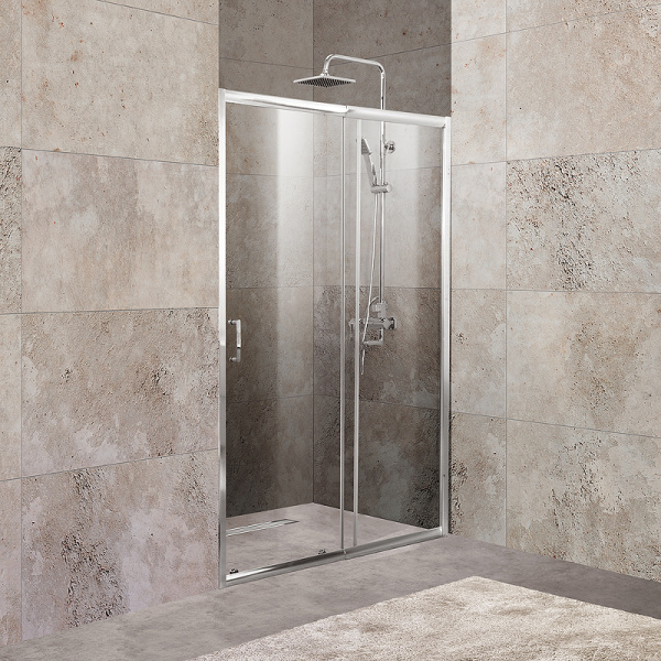 душевая дверь belbagno unique 115 unique-bf-1-100/115-c-cr профиль хром стекло прозрачное