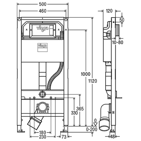 система инсталляции для унитазов viega prevista dry 8522 771980