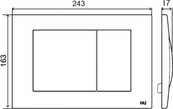 кнопка смыва для инсталляции oli metal dual 656006 сталь, цвет матовый хром, антивандальная