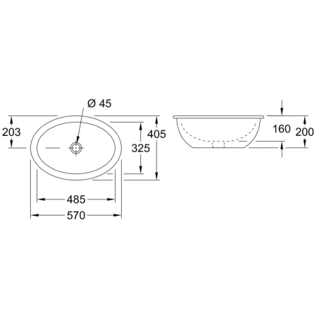 раковина встраиваемая villeroy & boch loop & friends 48 см 6161 20 r1 alpin