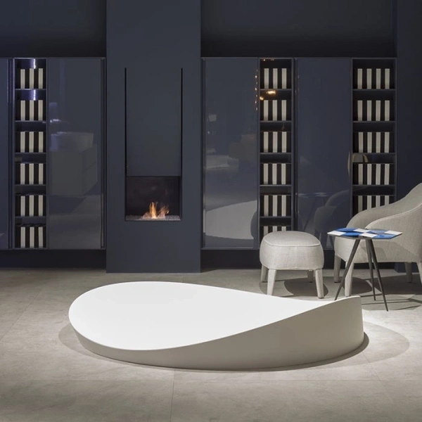 ванна из минерального литья antonio lupi полувстраиваемая монолитная dune2