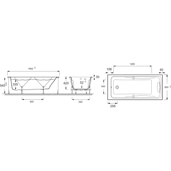акриловая ванна jacob delafon odeon, 180х80 см, e6048ru-00 (gm)