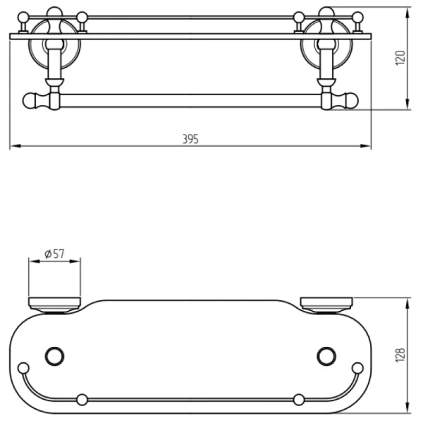 Стеклянная полка Migliore Mirella 17329 цвет золото