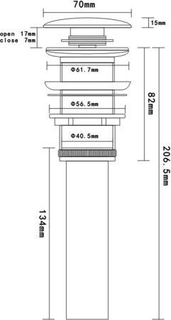 донный клапан aquame aqm7001-1 клик клак, хром