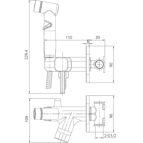 гигиенический душ со смесителем lemark solo lm7165gm графит