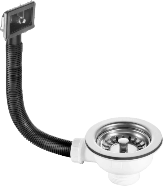 слив-перелив для кухонной мойки mcalpine of2-113s 45 мм, хром, без гидрозатвора