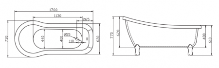 кронштейны для крепления ножек к ванне belbagno bb20-eagle-sup белый