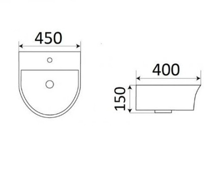 раковина подвесная 45 см ceramalux 78370а белая