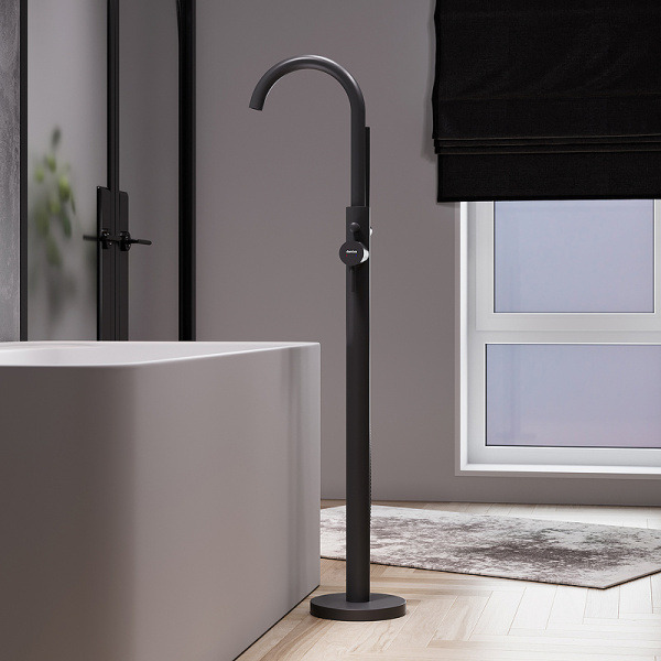 смеситель для ванны damixa scandinavian pure 365000300 черный матовый