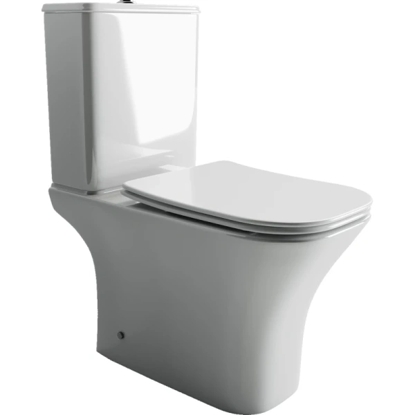 чаша напольного унитаза ceramicanova alfa cn9002-b безободковый, с сиденьем микролифт, белая